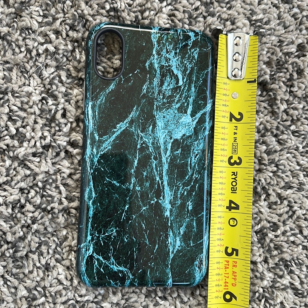 NEW iPhone X cell phone case glossy green marble